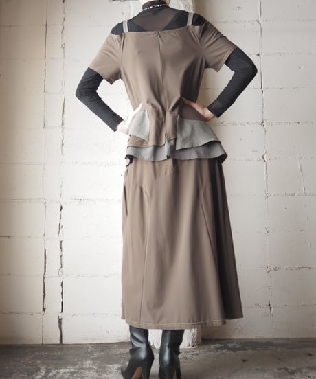 Off Shoulder Layered Design Dress KA