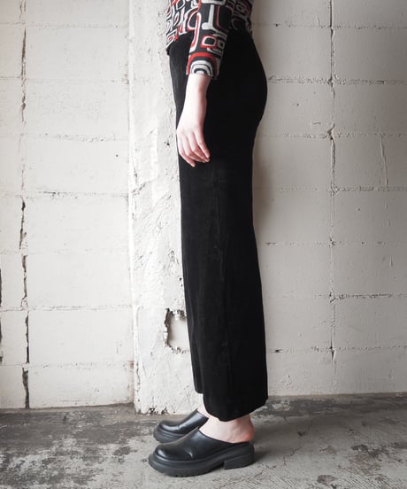 Velour Slim Fit Easy Pants BK