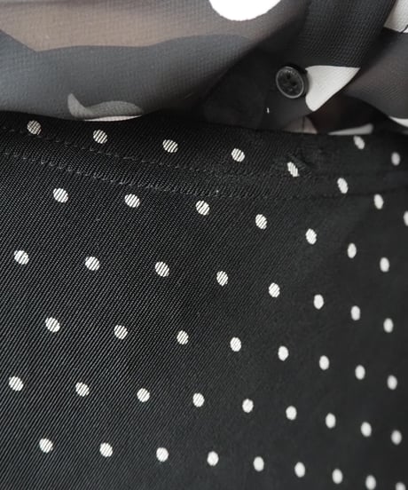 Dot Pattern Mellow Hem Easy Skirt BKWH