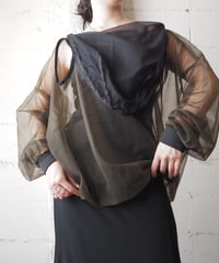 Sheer Hooded Pullover Jacket KA