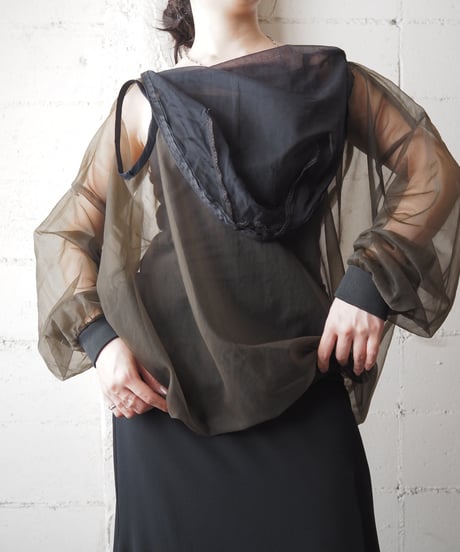 Sheer Hooded Pullover Jacket KA