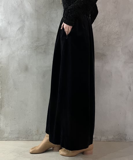 Velour Flared Skirt BK
