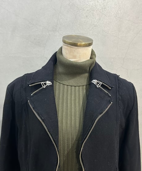 MM6 Maison Margiela Double Zip Detail Coat BK