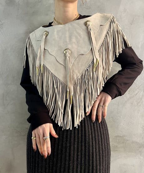 Concho Design Swede Fringe Vest GR
