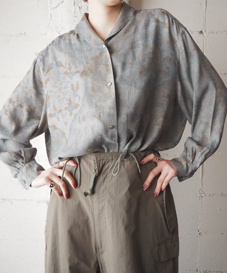 MaxMara Botanical Pattern Silk Blouse GR