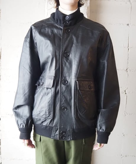 Leather Blouson Jacket BK