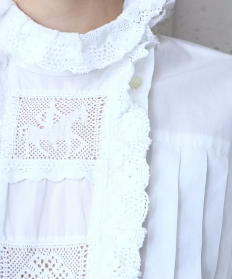 Lace×Tuck Bodice Blouse WH