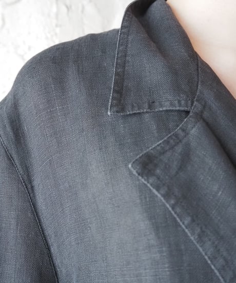 Wide Silhouette Linen Chester Coat BK