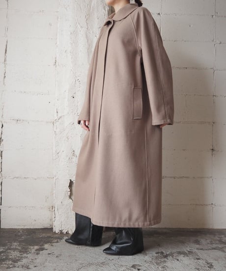 Round Collar Wool Long Coat BE