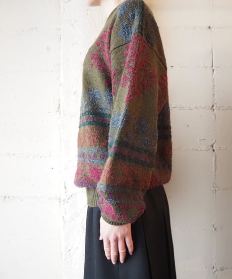 Crew Neck Pattern Sweater KAPI
