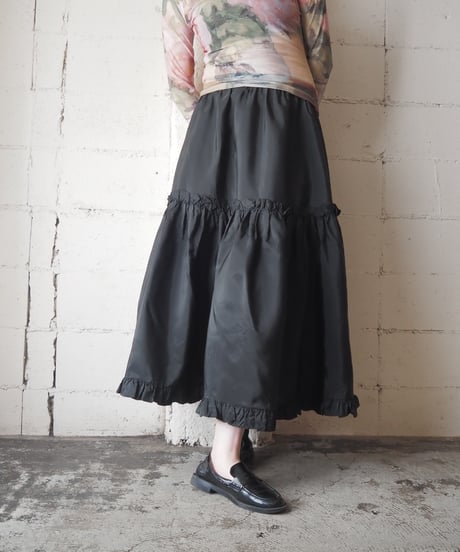 Neiman Marcus Made in USA Tiered Long Skirt BK