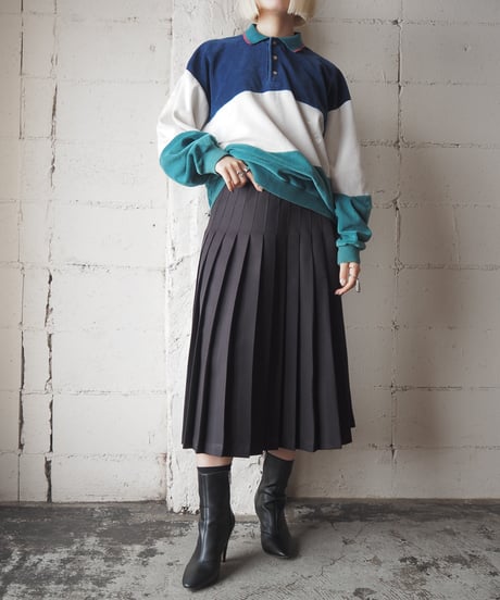 1980's Tricolor Pile Polo Shirt BLWHGN