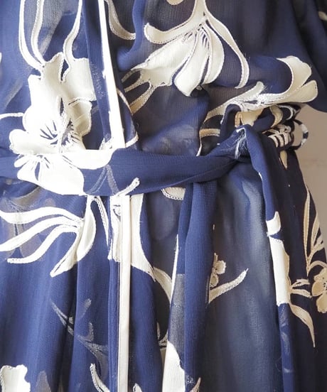 Flower Pattern Sheer Robe NV BEG