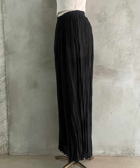 Washer Sheer Easy Wide Pants BK