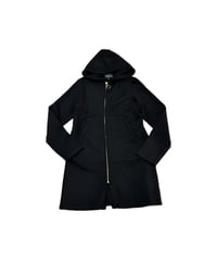 agnes b. PRESTIGE Zipup Wool Hoodie Dress BK