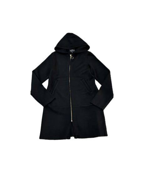 agnes b. PRESTIGE Zipup Wool Hoodie Dress BK