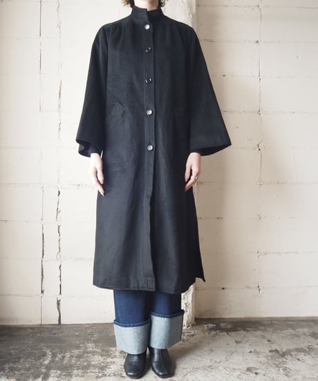 Stand Collar Cashmere Coat BK
