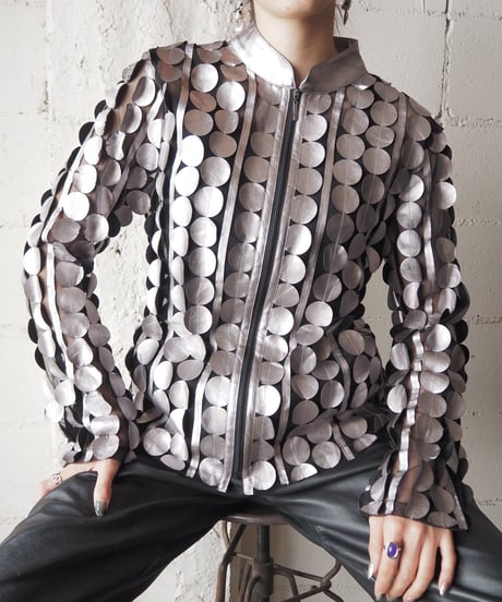 Sheer × Circle Metallic Jacket SILBK