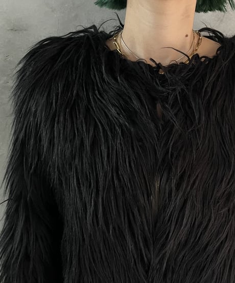 Fake Fur Short Jacket BK