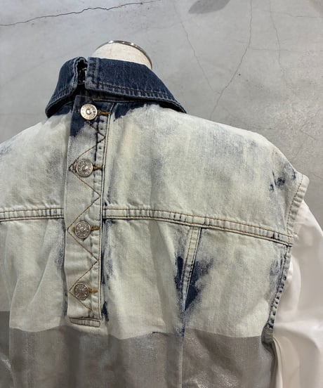 DIESEL N/S Metallic × Bleach Denim Dress WHSVNV