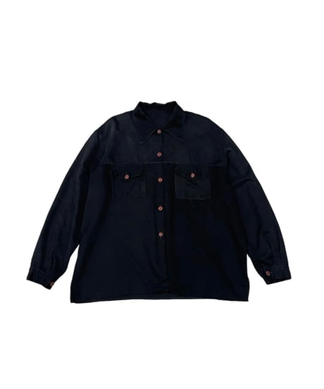 Double Pocket Rayon Shirt BK