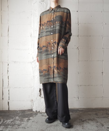 LAUREN Hunting Pattern Shirt Dress BRGN