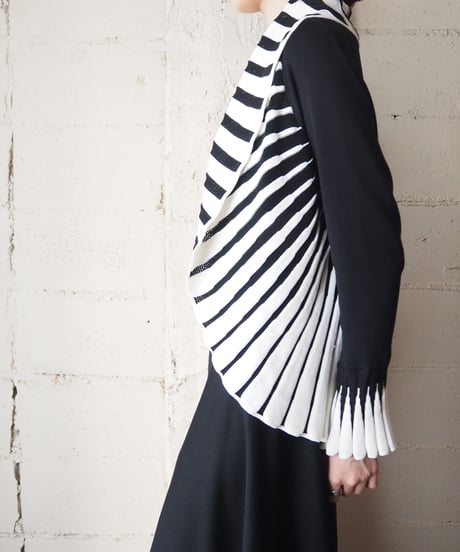 Shawl Collar Stripe Cardigan BKWH