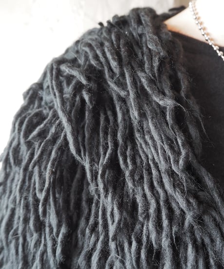 Fringe Knit Jacket BK
