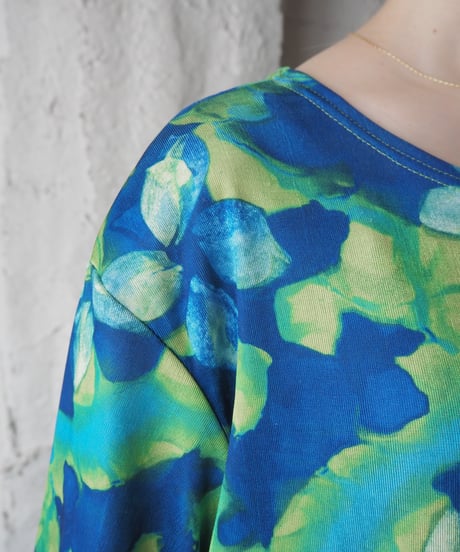 Flower Pattern S/S Spandex Tee BLLGN
