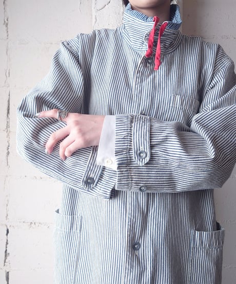 Stand Collar Stripe Coat NVWH