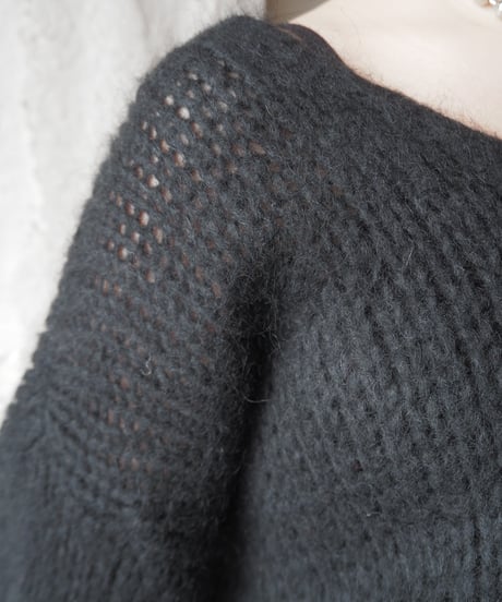 ALEXANDER LAURENT Dropped Shoulder Mohair Sweater BK