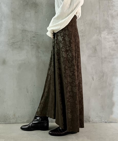 Flower Pattern Flared Skirt KABR