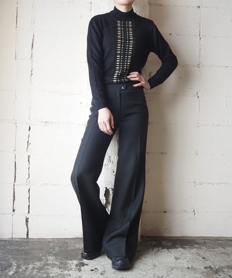 Mock Neck Design Knit BKGR