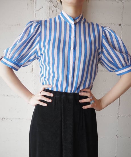 Puff Sleeve Stripe Blouse WHBL