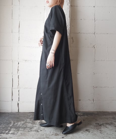 1960~70's EURO 2way Snapbutton Dress BK