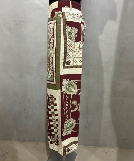 JEAN PAUL GAULTIER JEAN'S Scarf Print Pants IVBUR
