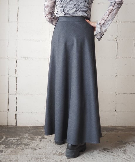 Wool Flared Long Skirt DGR