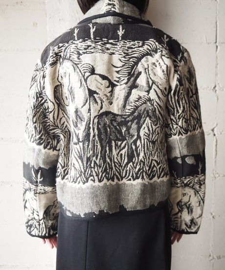Horse Pattern Gobelin Jacket BKWH