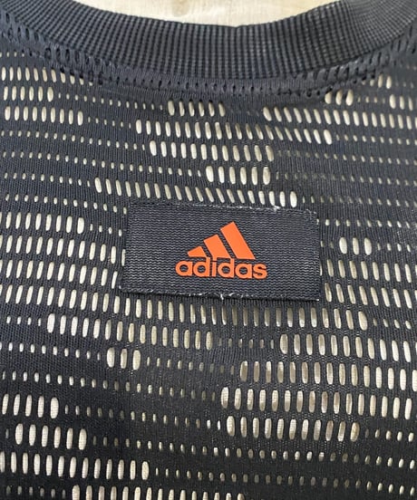 adidas Logo Mesh Cropped Tops BK RE