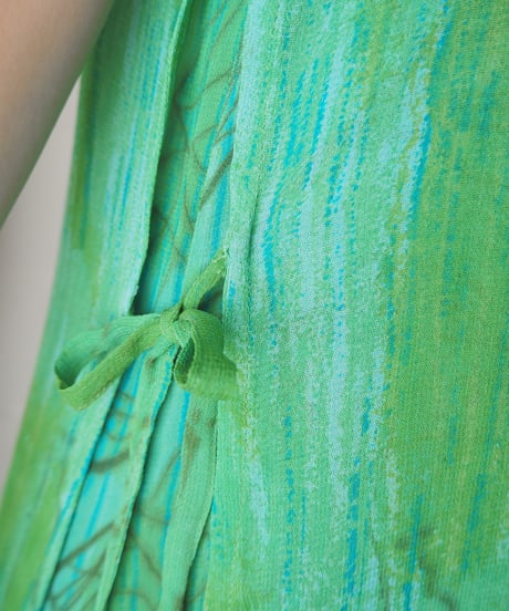 Botanical Pattern Sheer Layered Dress GN
