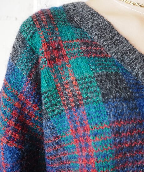 MISSONI  V Neck Check Knit BL BK GN