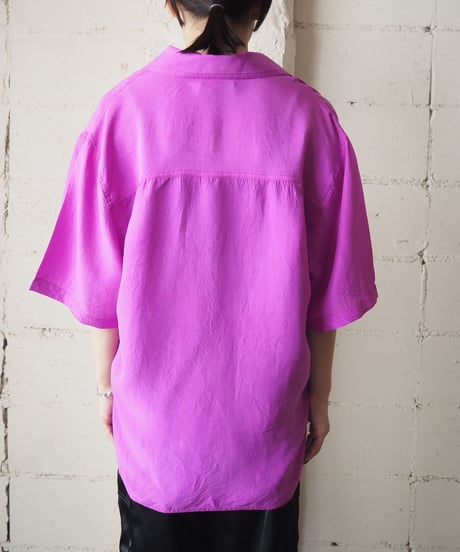 Open Collar Silk Shirt PUR
