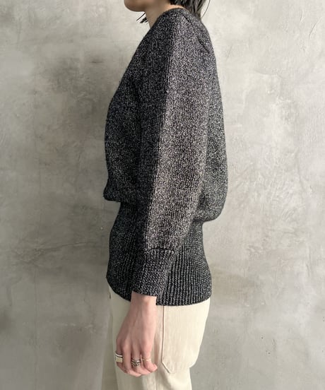 Volume Sleeve Shiny Knit SVBK