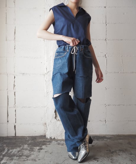 MARNI Sleeveless Vneck Shirt NV