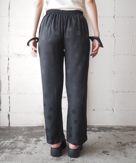 Chinese Emblem Silk Jacquard Easy Pants BK