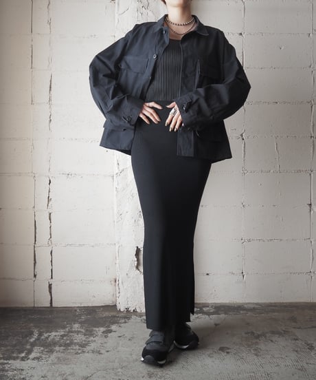 REMAKE Cropped Military Jacket BK