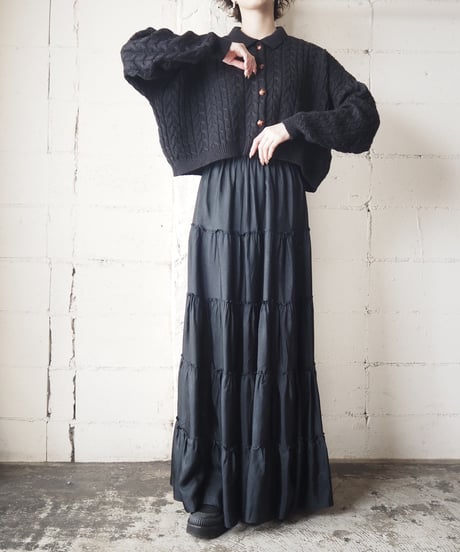 Wide Silhouette Collar Cardigan BK