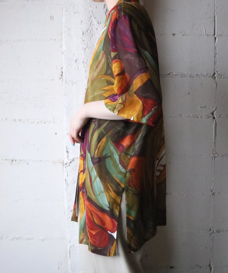 Leaf Pattern See Through Shirt BRKA