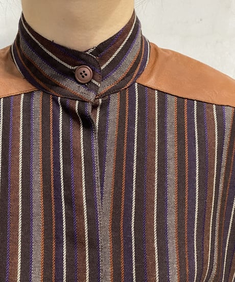 Leather Shoulder Stripe Dress BR
