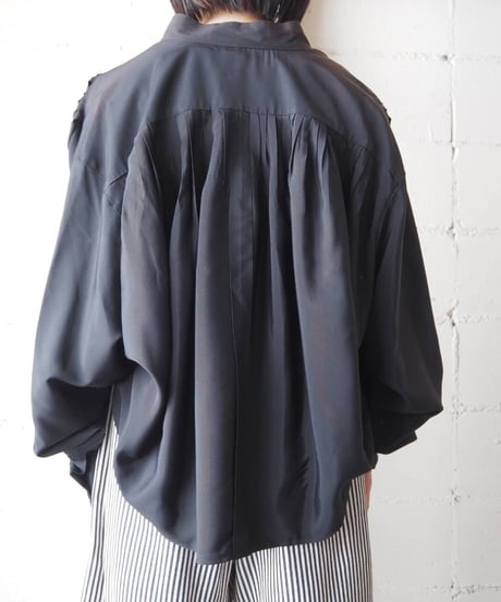Lace Up Back Tuck Blouse BK
